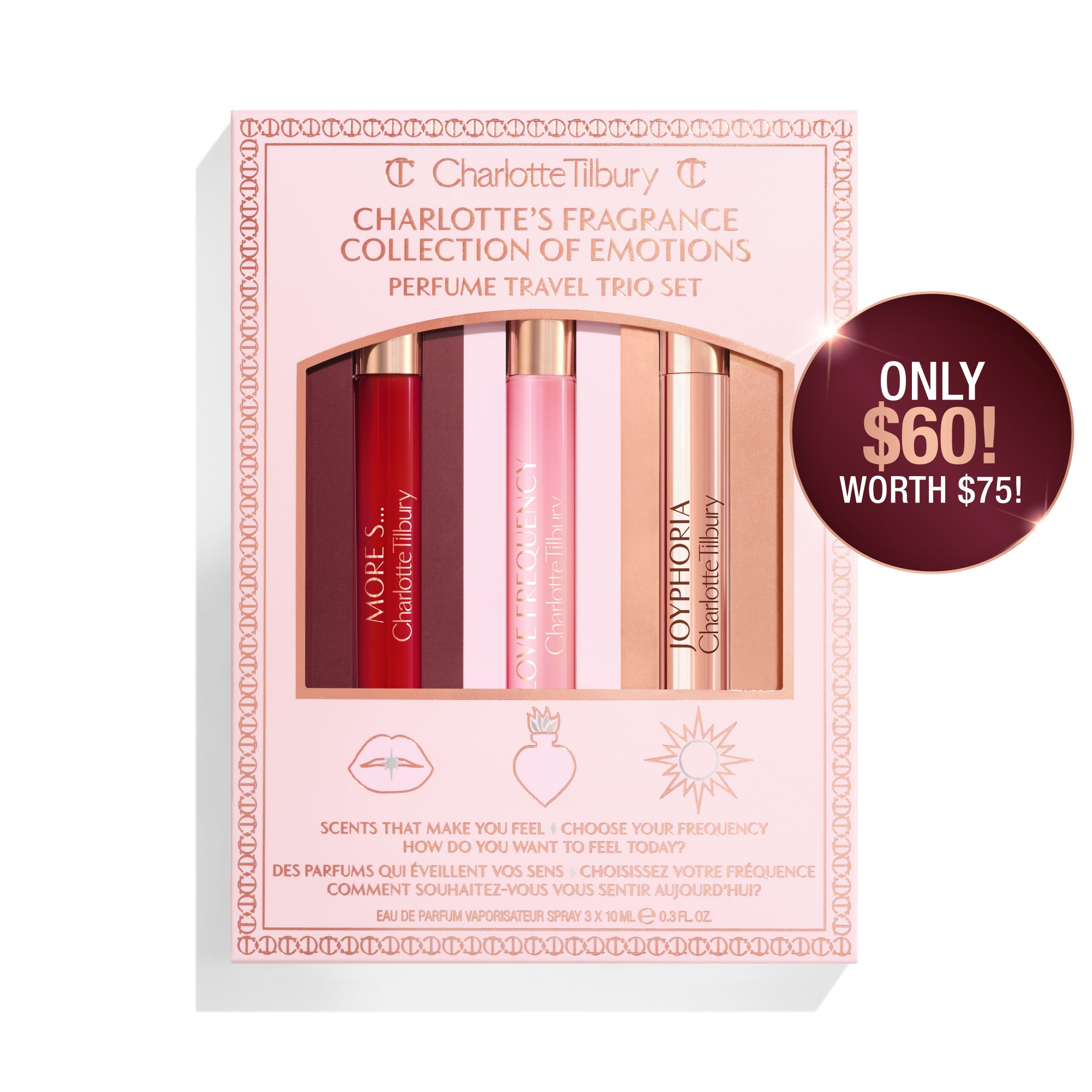 FRAGRANCE COLLECTION OF EMOTIONS PERFUME TRAVEL TRIO SET - LIMITED EDITION